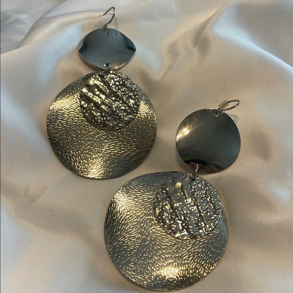 Elegant Gold and Silver Dangle Earrings
